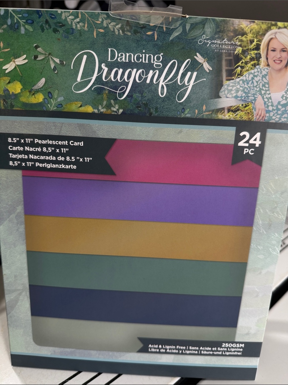 Crafters Companion Dancing Dragonfly Pearlescent Card